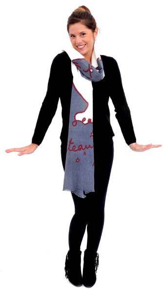 COCTEAU Шаль , голубой, 50/180 хлопок PETRUSSE Santreyd 