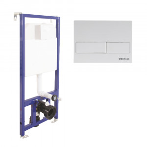 040211 Инсталляция BERGES для скрытого монтажа NOVUM L1 с кнопкой белая  Berges NOVUM L3