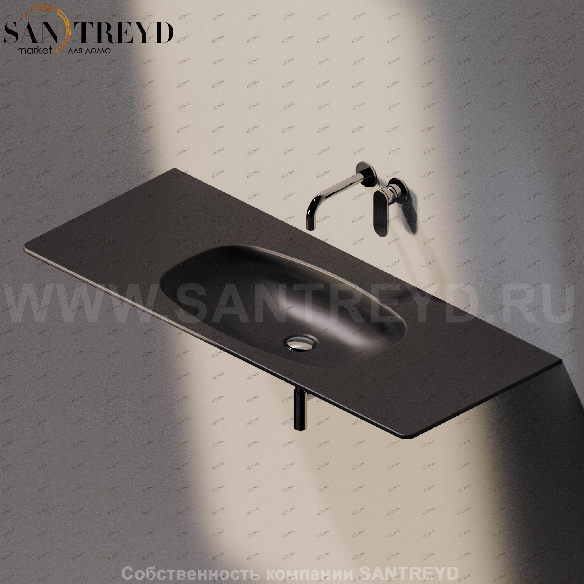 ND120L.7006 Подвесная раковина настенная прямоугольная Ceramica Flaminia Nuda черная