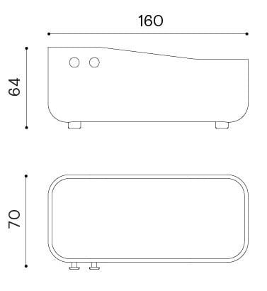 Прямоугольная ванна в центре комнаты в Livingtec® Ex.T Swing ARCH-00091881 - Вид №4