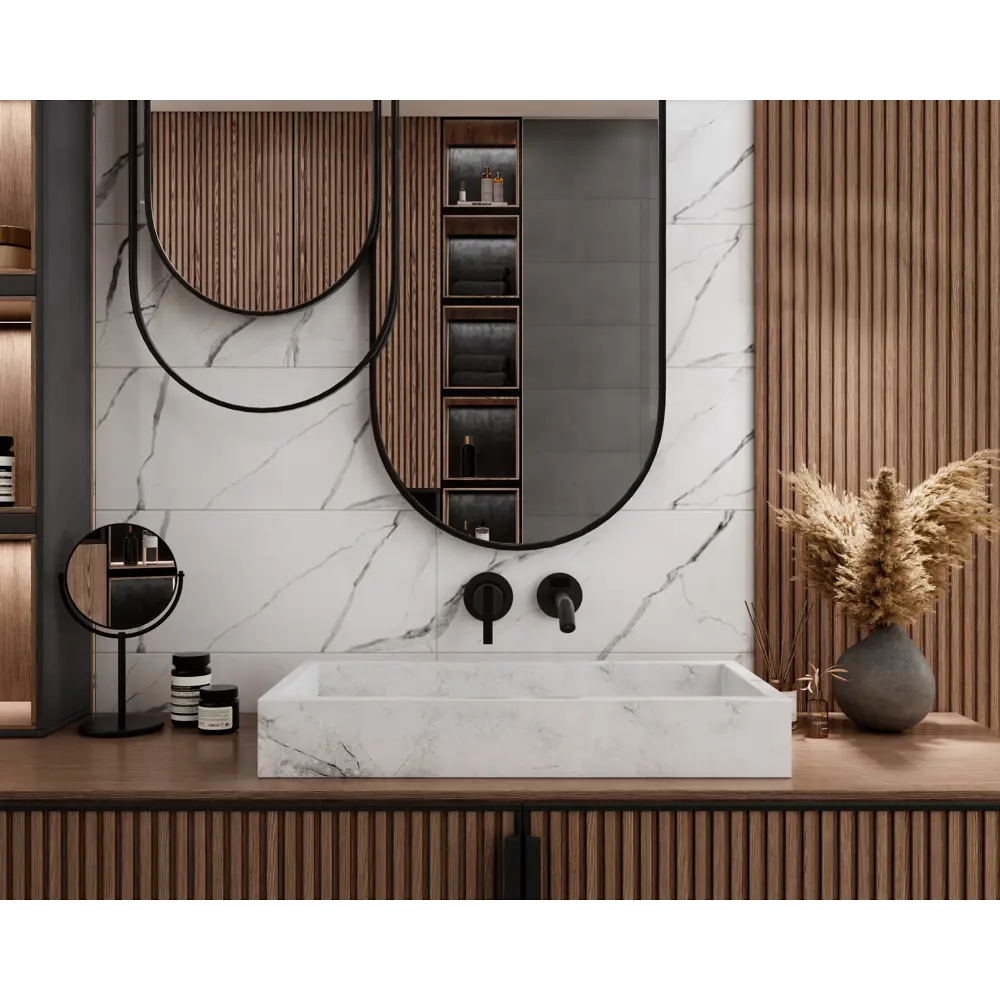 Плитка настенная Gracia Ceramica Tudor 01 25x60 см 1.2 м² глянцевая цвет белый/темно-серый мрамор 86745655 STLM-2070922 - Вид №2