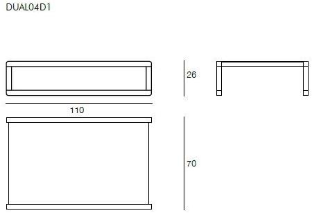 Il Giardino di Legno Прямоугольный садовый стол из дерева и стекла Dual Dual04d1 - Вид №1