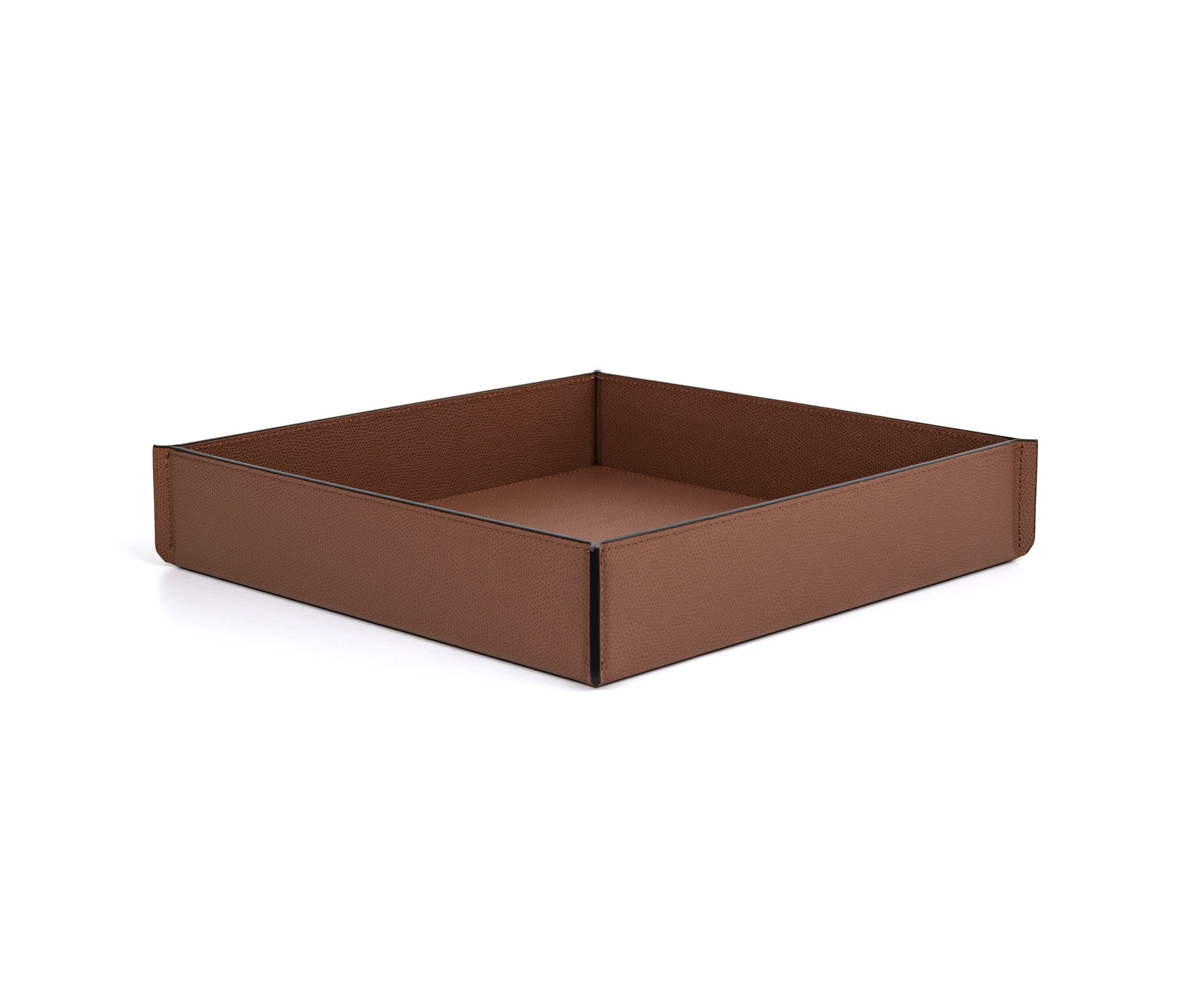 Leslie Valet Поднос - 20X20XH6 см / зернистая кожа_темно-серый Pinetti 00.1881.029.055 - Вид №3