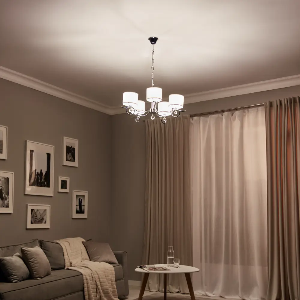 Люстра Freya Aurora: 5-рожковая потолочная в хроме и сером 89168090 STLM-0079383 - Вид №10