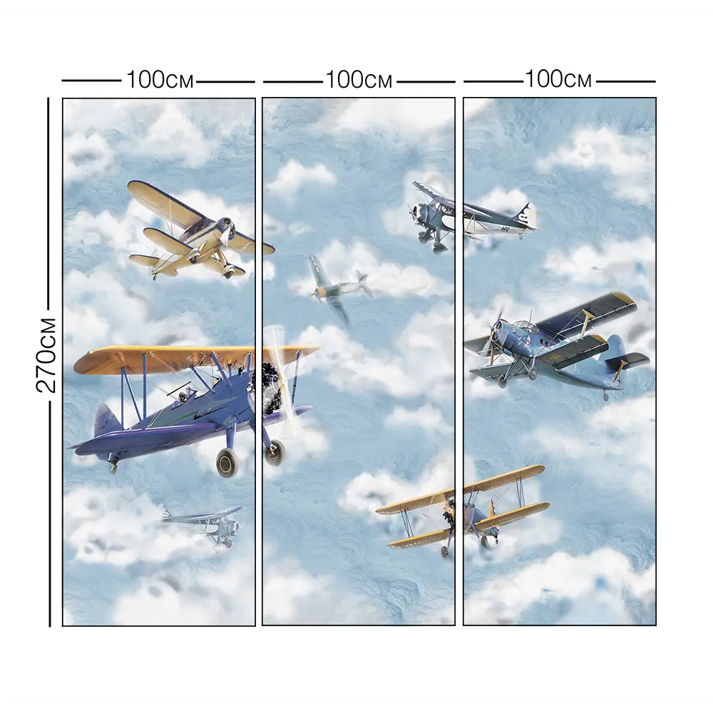 Фотообои Самолеты в небе флизелиновые 300x270 см L13-859 FBRUSH 3D FLIZART STLM-2070819 - Вид №4