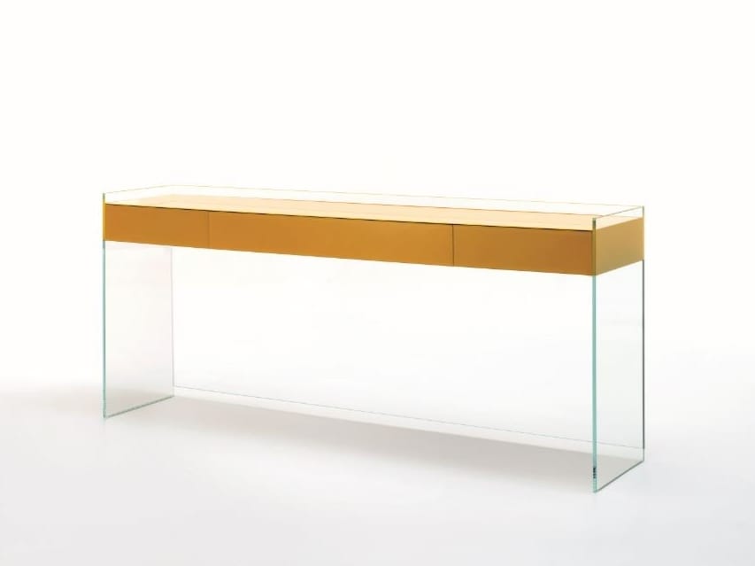 Прямоугольная хрустальная консоль с ящиками Glas Italia Поплавок ARCH-00066010