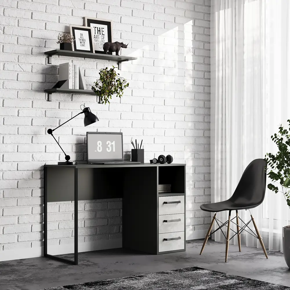 Стол письменный 110x75x50 см ЛДСП цвет графит/цемент Santreyd STLM-2078636 - Вид №6