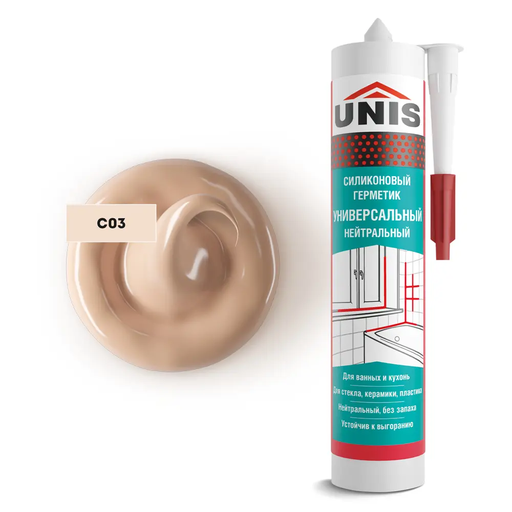 Герметик силиконовый Unis UN-80 багамы 300 мл Santreyd STLM-2041779 - Вид №1