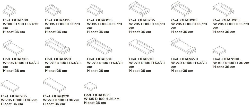 Tacchini Мягкая скамья из ткани Happy hour sun-id-1494302 - Вид №1