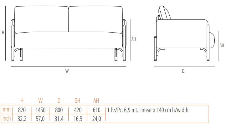 2-местный тканевый диван Wiener GTV Design Jannis ARCH-00067158 - Вид №15