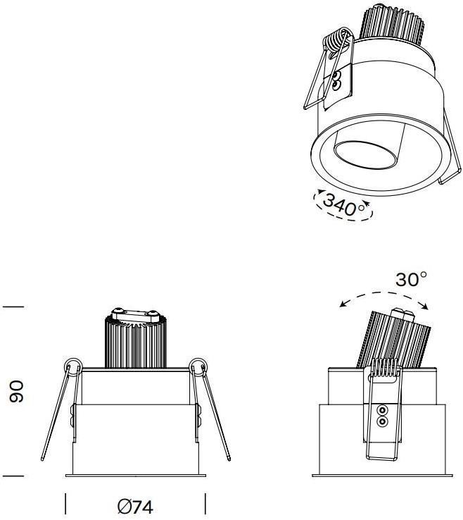 Olev Регулируемый встраиваемый светодиодный светильник  4720, 4721  - Вид №2
