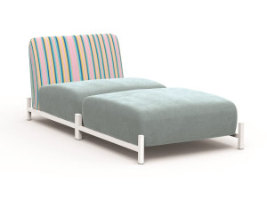 Мягкий шезлонг из ткани