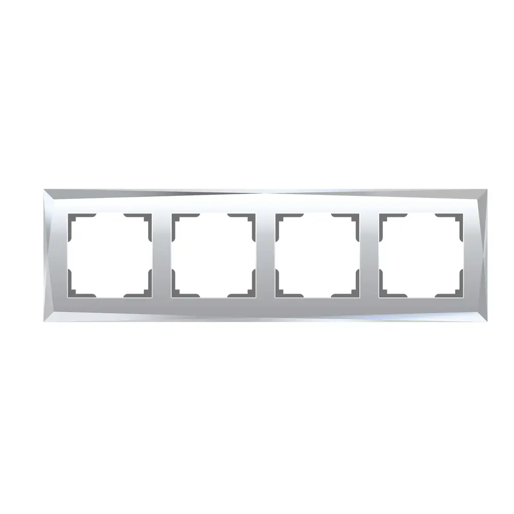 Рамка для розеток и выключателей Werkel Diamant А045798 4 поста стекло цвет зеркальный STLM-2044302