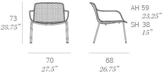EXPORMIM Штабелируемое садовое кресло из веревки с подлокотниками Lapala C591t - Вид №5