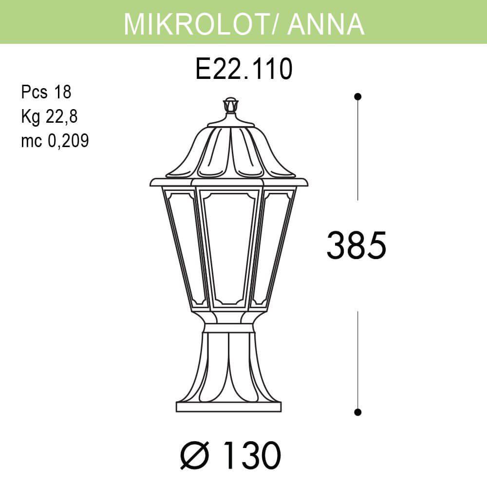 Уличный светильник Fumagalli Mikrolot/Anna E22.110.000.WYF1R FUMAGALLI ANNA 273178 Белый - Вид №1