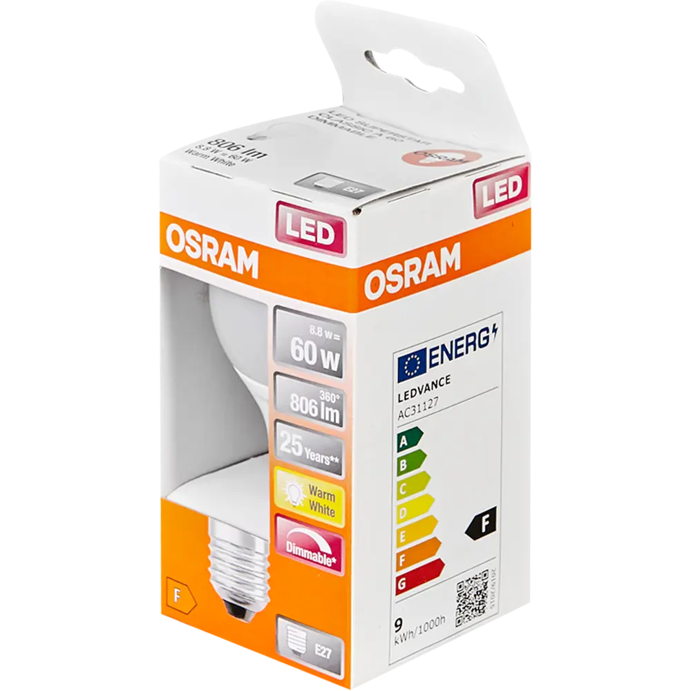 Лампа светодиодная Osram диммируемая E27 9 Вт/827 груша 806 Лм 82911401 STLM-2062379  - Вид №3