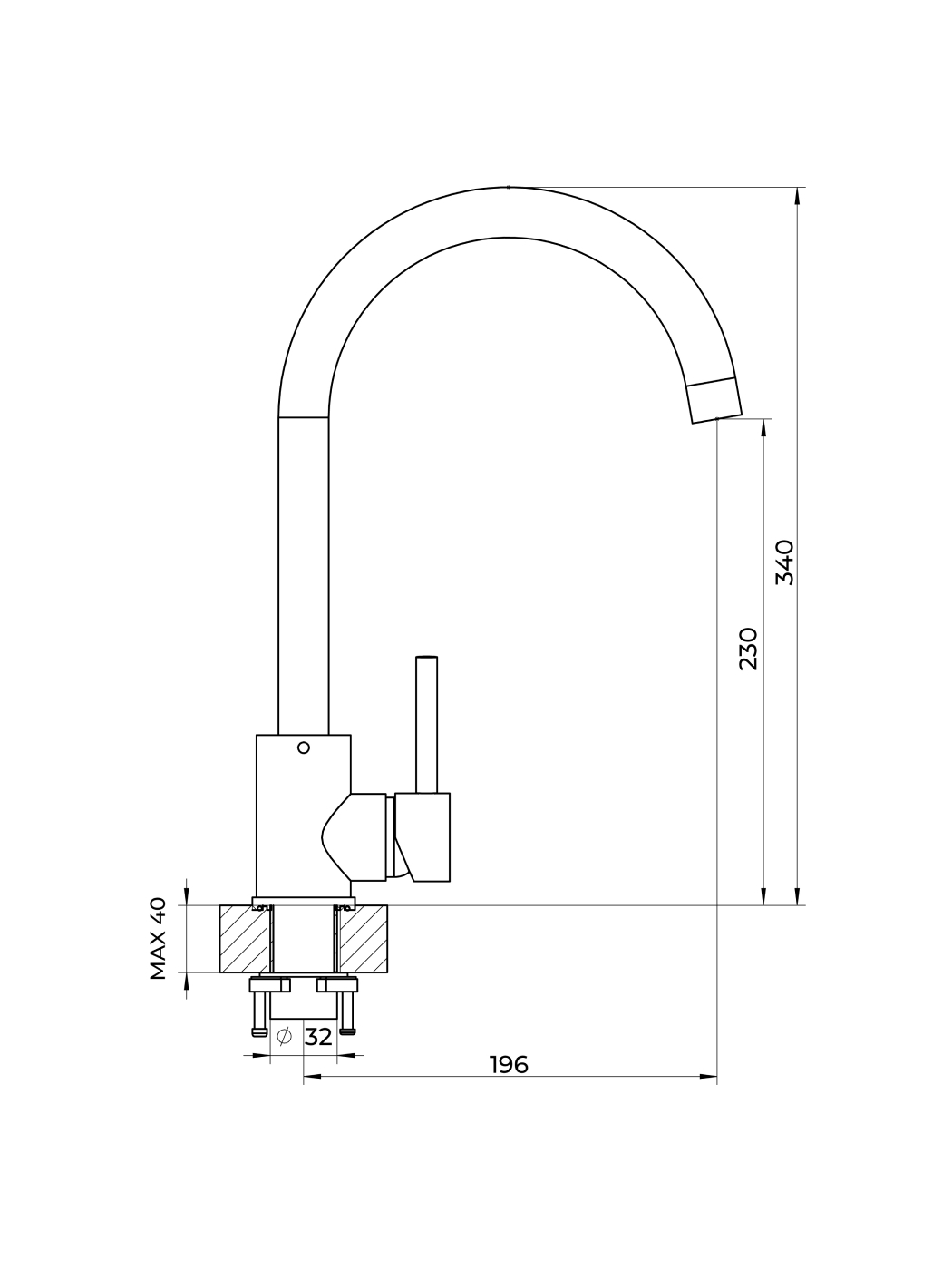8490010 Смеситель кухонный "Альтаир" в тон мойки Polygran  - Вид №1