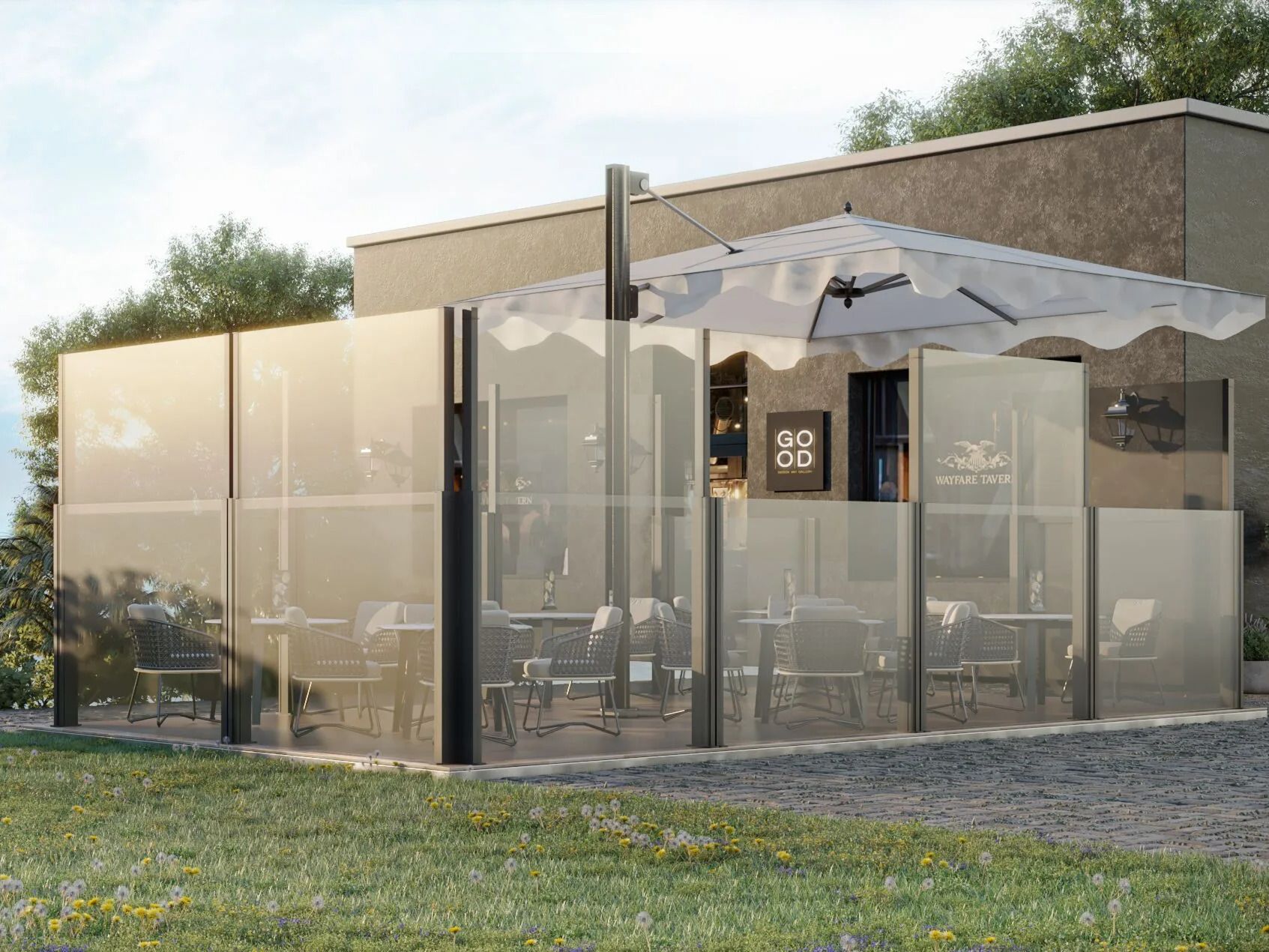 Мобильные панели для dehors TEMPRAGLASS VERTIGO ARCH-00075142