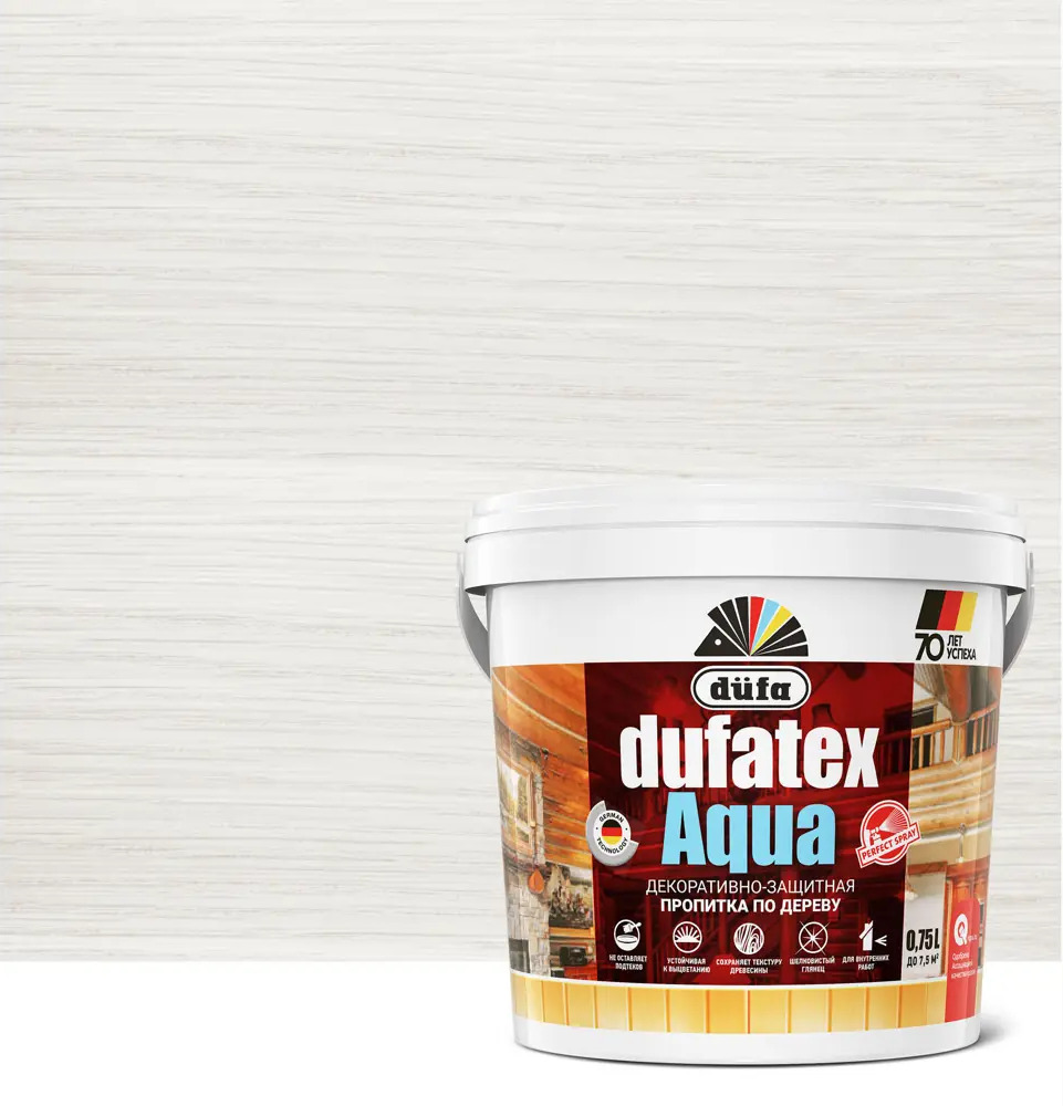 Dufa Aqua Wood Protection - Пропитка для дерева с шелковистым блеском 0.75 л 12352249