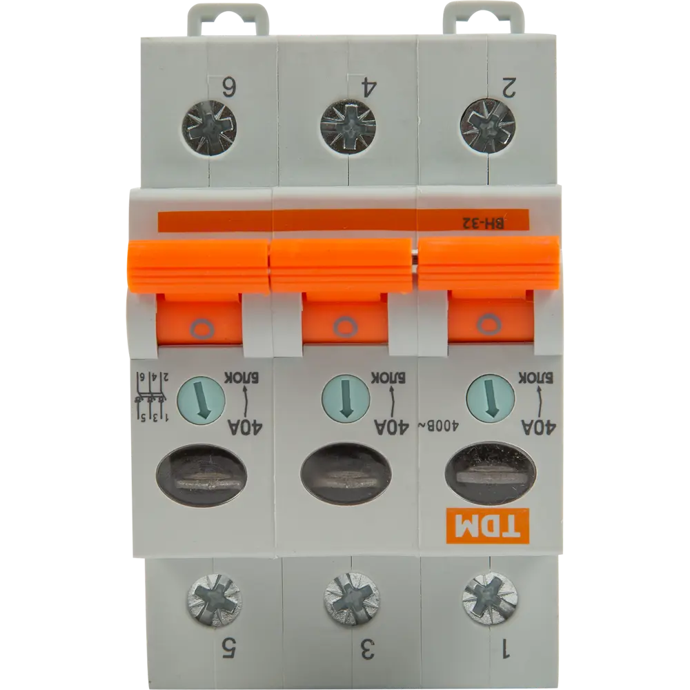 Выключатель нагрузки TDM Electric ВН-32 3P 40А для электрощитов 84399564 STLM-0049333 - Вид №1