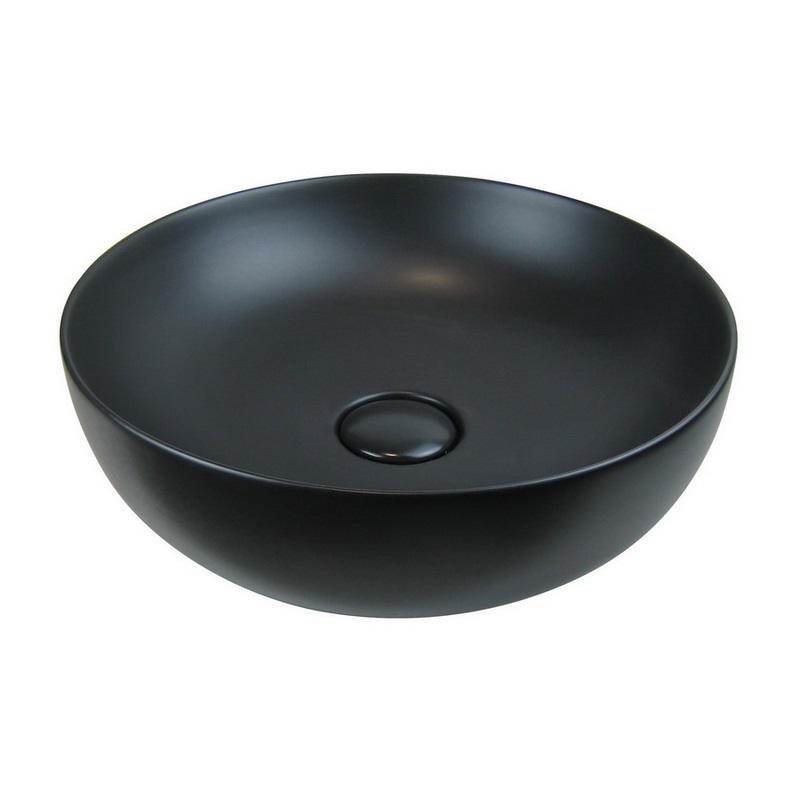 L615T0R0V0105 Раковина накладная ELITE ROUND M 450х450х140 мм без перелива Черный матовый AeT ITALIA
