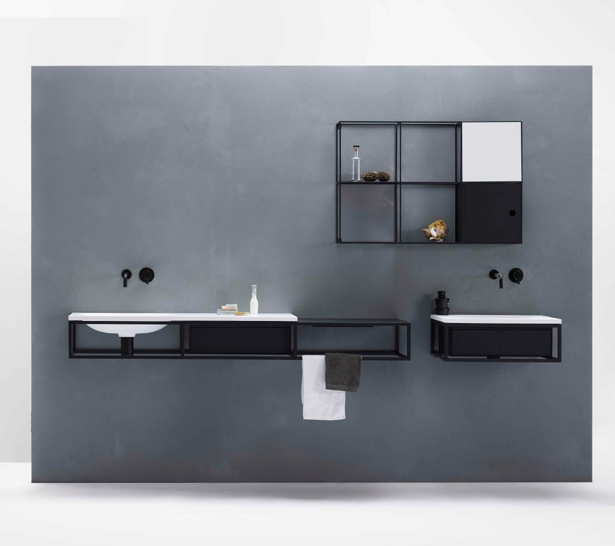 COMP-composizione gs1a Подвесная раковина настенная прямоугольная Ex.T Frame черная - Вид №4