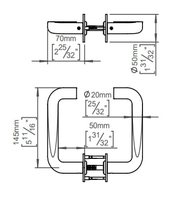 Ручка из нержавеющей стали на розетке D LINE куб ARCH-00102491 - Вид №2