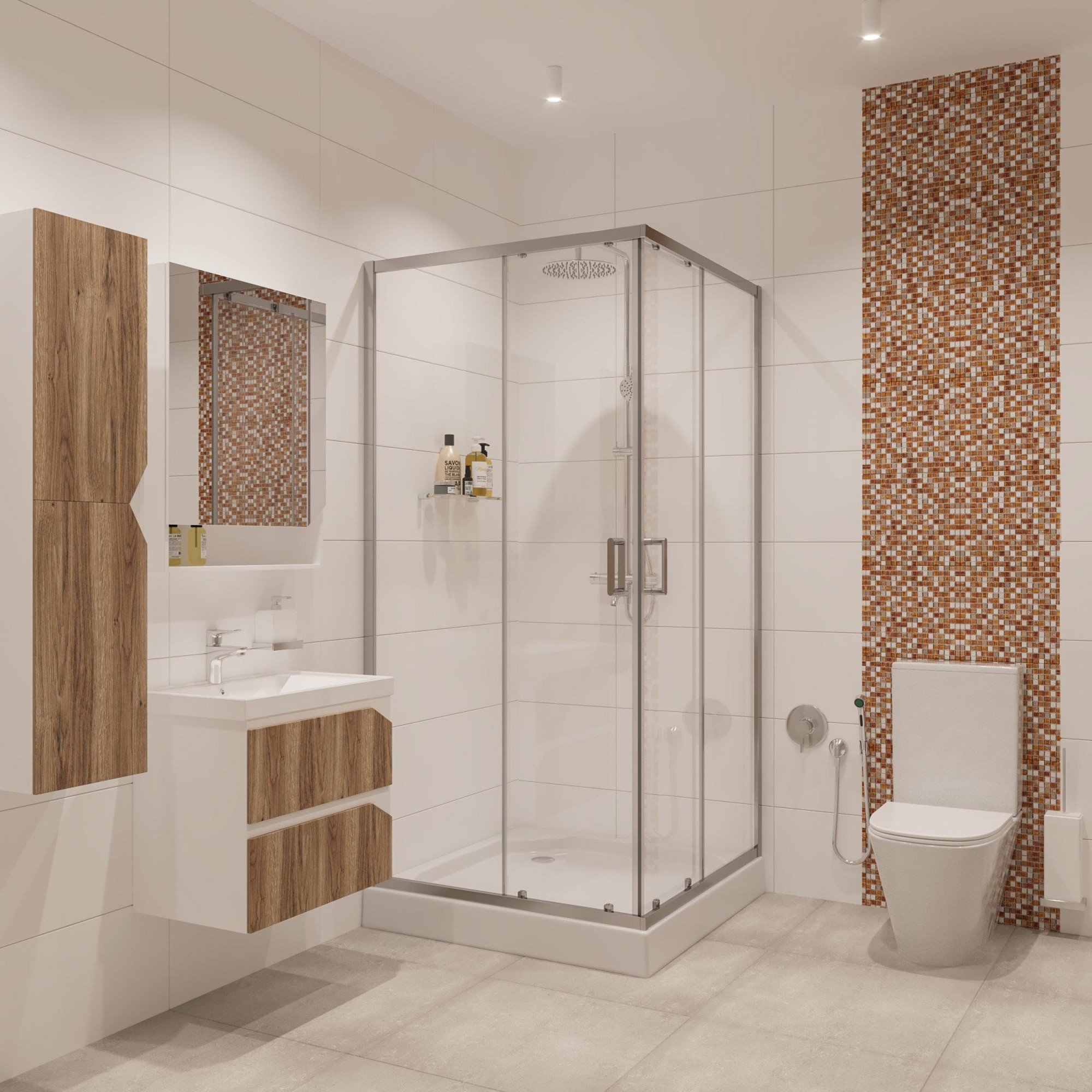 Душевое ограждение NG- 6608-08 (90*90*190) квадрат, двери раздвижные, 1 место Niagara Nova 66080811