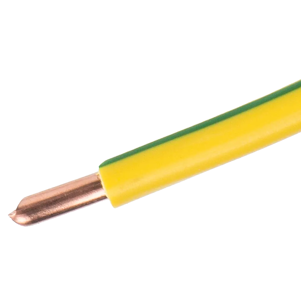 Провод Electraline ПУВ 1x6 мм на отрез ГОСТ цвет зелено-желтый STLM-2193099