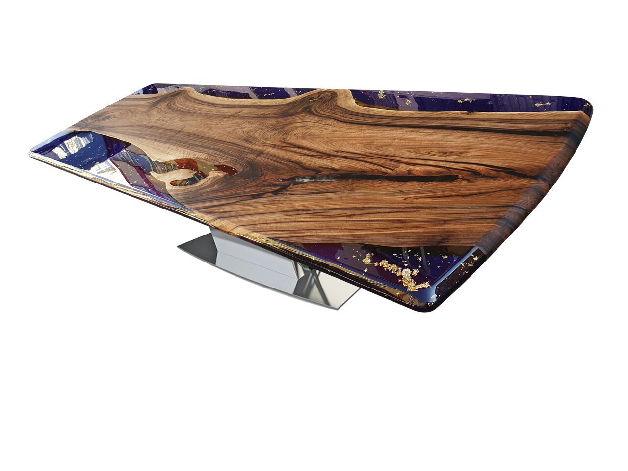 Прямоугольный стол из орехового дерева и смолы Legnor LEG2408750 ARCH-00035490 - Вид №2