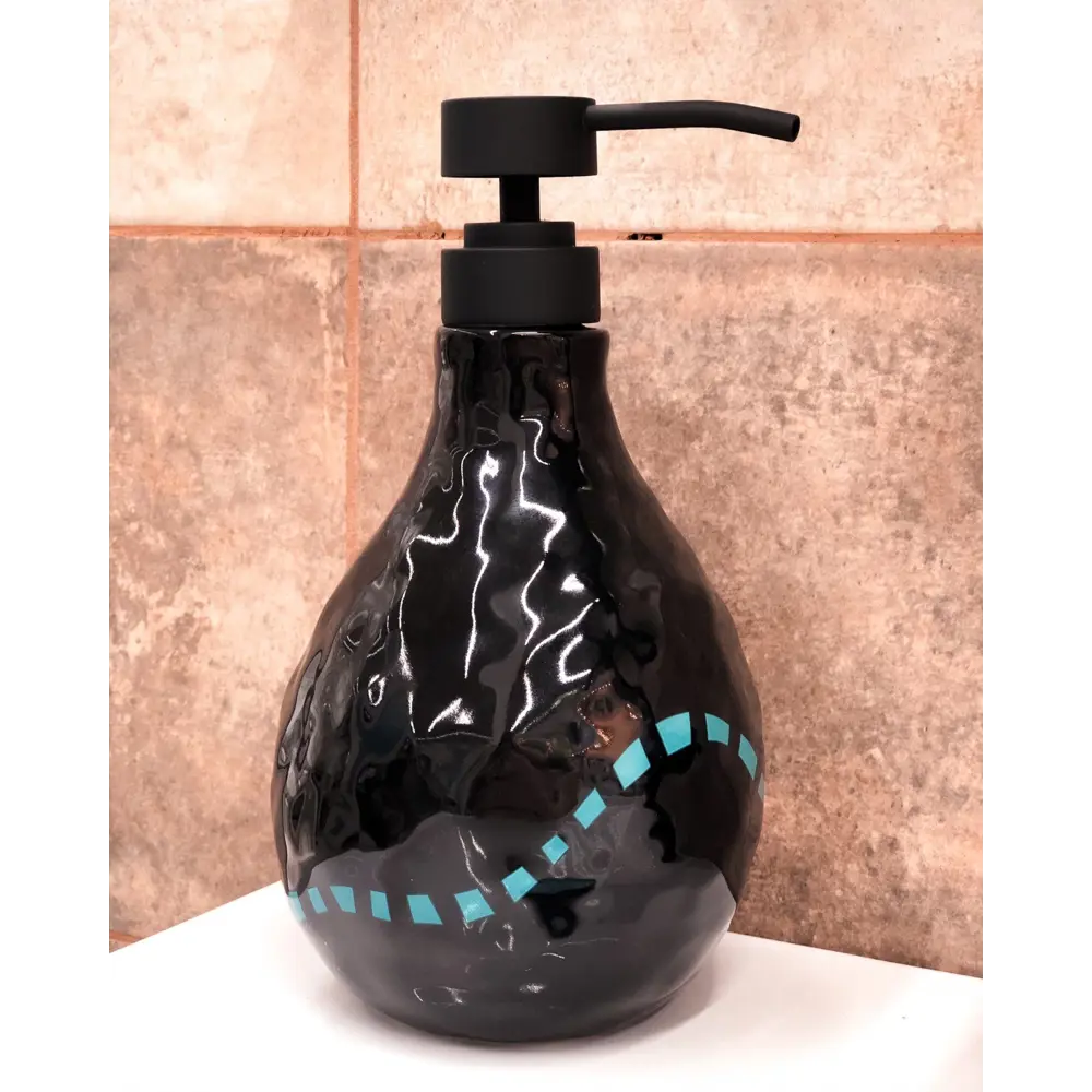 Дозатор для жидкого мыла Irony цвет чёрный MOROSHKA STLM-2100237 - Вид №1