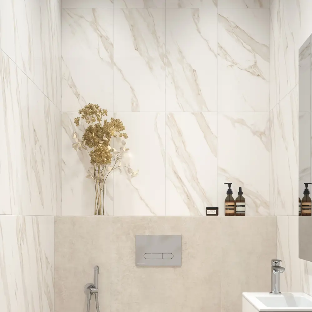 Настенная плитка Kerama Marazzi Фантазия 29.6x59.5 см 1.8 м² матовая цвет бело-серый 89462209 STLM-2014269