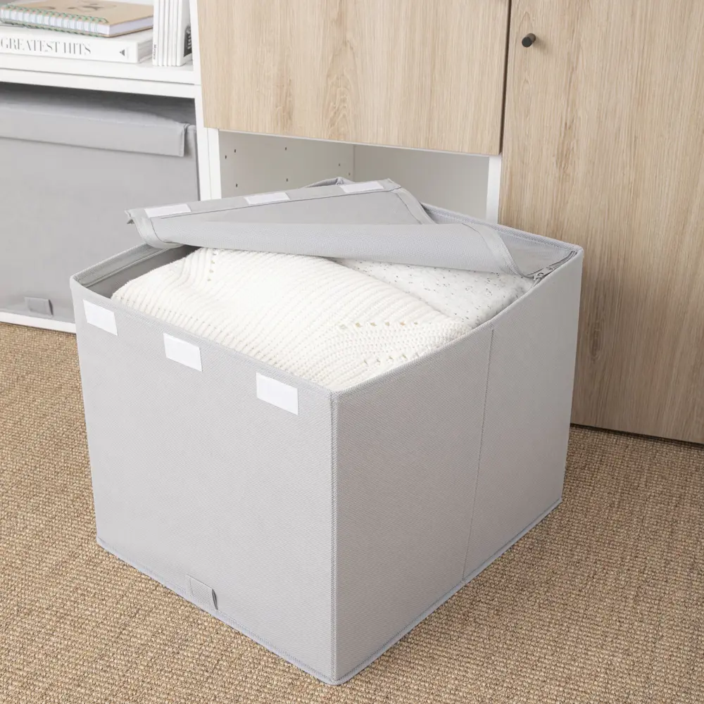 Короб с крышкой Spaceo Granit 3, 360x330x420 мм, 49 л, нетканый, цвет серый STLM-2196359 - Вид №5