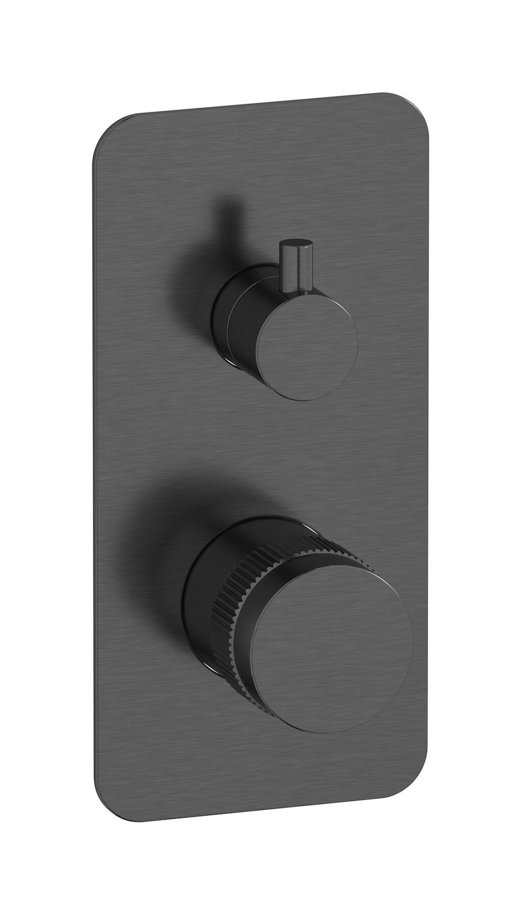 Прогрессивный настенный смеситель для душа на 2 потребителя. WE ARE IB rx310cs Brushed Black Chrome Reflex