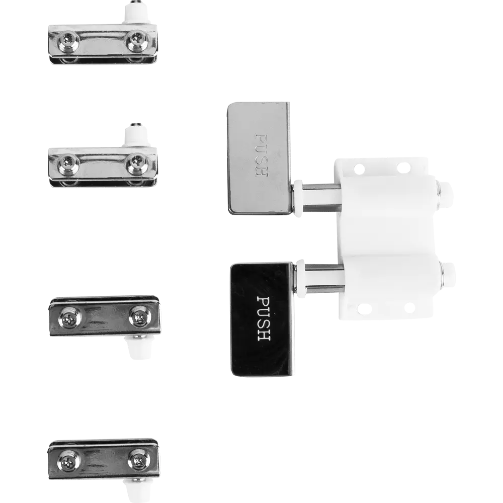 12904664 Набор для крепления стеклянной дверки двустворчатой 120 мм пластик цвет белый/хром STLM-0902281 Santreyd  - Вид №1