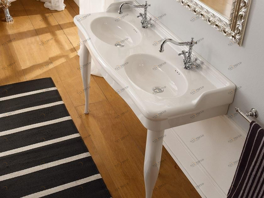 Scarabeo Ceramiche Двойная консольная мойка из керамики Castellana sun-id-1453859