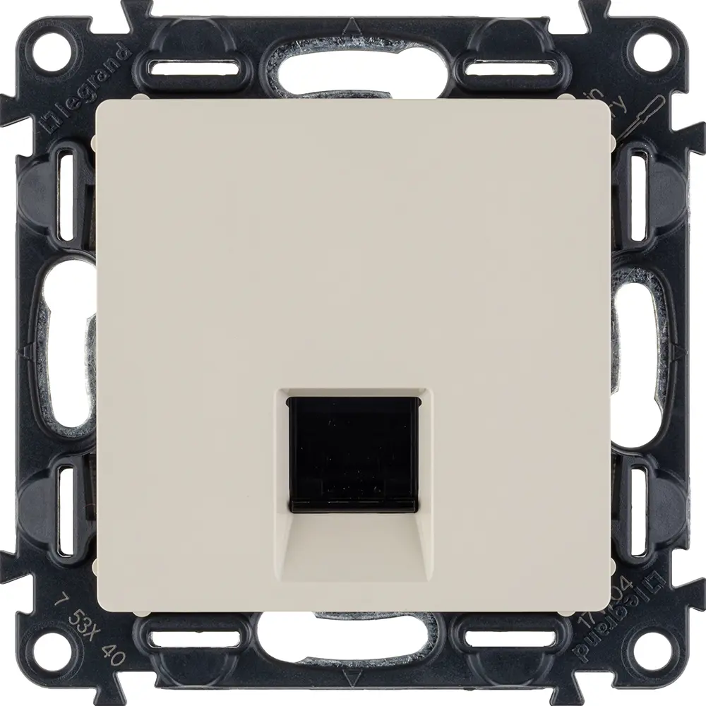 Valena LIFE.Информационная розетка одиночная RJ45 Кат.5е UTP.С лицевой панелью.Слоновая кость legrand STLM-2033315