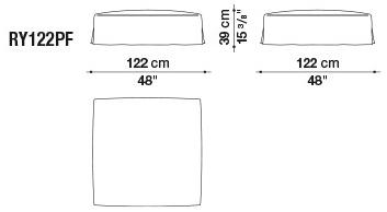 B&B Italia Квадратный пуф из ткани Ray sun-id-1430510 - Вид №1