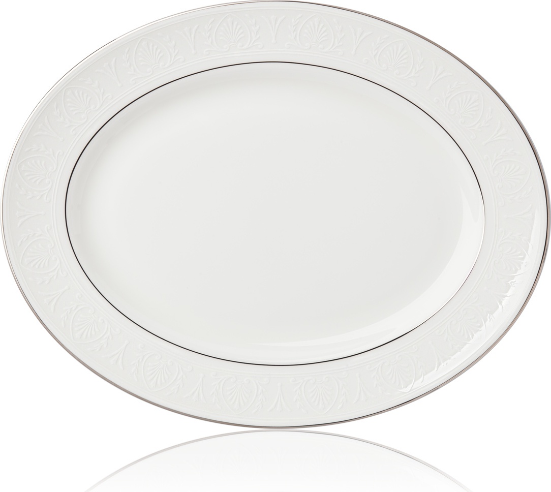 10538175 Lenox Блюдо овальное Lenox "Ханна,платиновый кант" 33см Фарфор костяной 