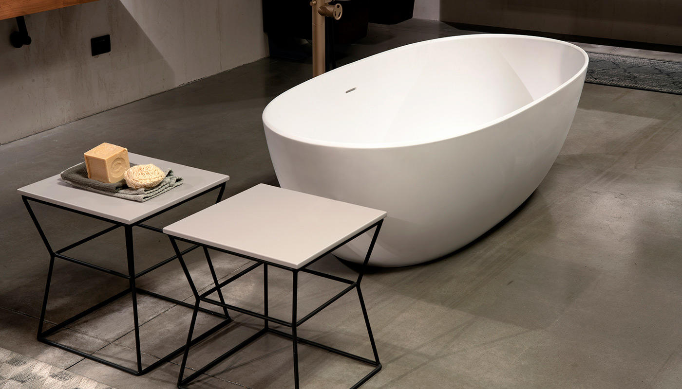 ED-ST24 Edone Ванны Ray Луч Ванна с переливом и сливом click-clack с крышкой из полированного хрома  - Вид №4