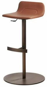 Potocco Высокий кожаный табурет в современном стиле с регулируемой высотой с газлифтом. Torso 837/ai-gas