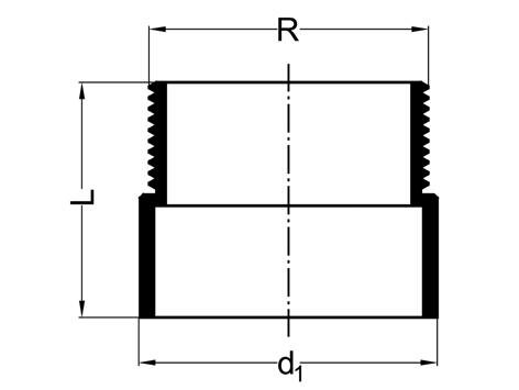 SANIT 192822517 Резьбовое соединение, ПЭ слив, кратко  - Вид №1