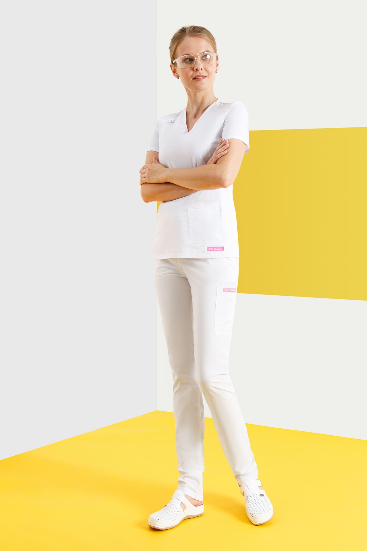 67984 Блузка женская WHITE (белый) GVENN  Медицинская одежда  размер 54 (XXXL)  - Вид №2