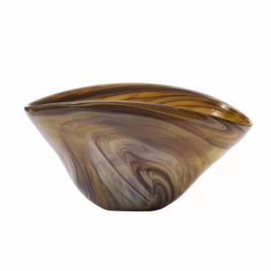 Ваза стеклянная желто-коричневая 13х25х17 см GARDA DECOR - 039986 Коричневый