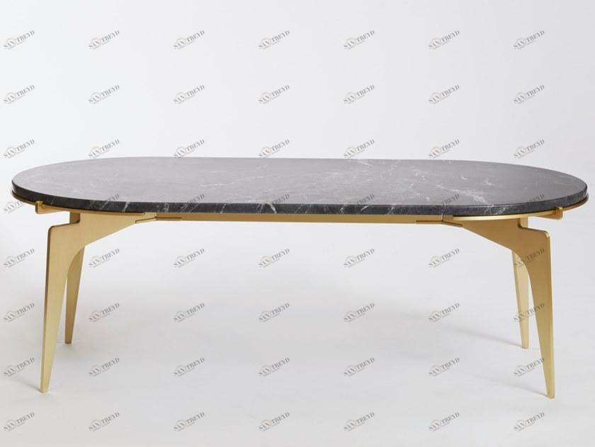 GABRIEL SCOTT Овальный мраморный журнальный столик для гостиной Prong sun-id-1406192