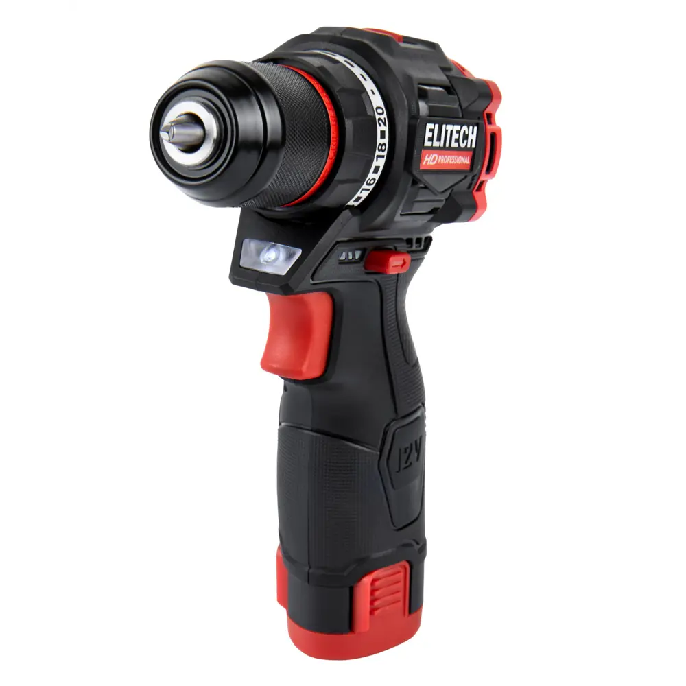 Аккумуляторная дрель-шуруповерт ELITECH HD CD12L2 12В с двумя батареями 89399570 STLM-1541511 - Вид №4