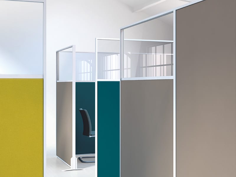 Тканевая обшитая отдельно стоящая офисная акустическая перегородка Manade остров ARCH-00121349 - Вид №2