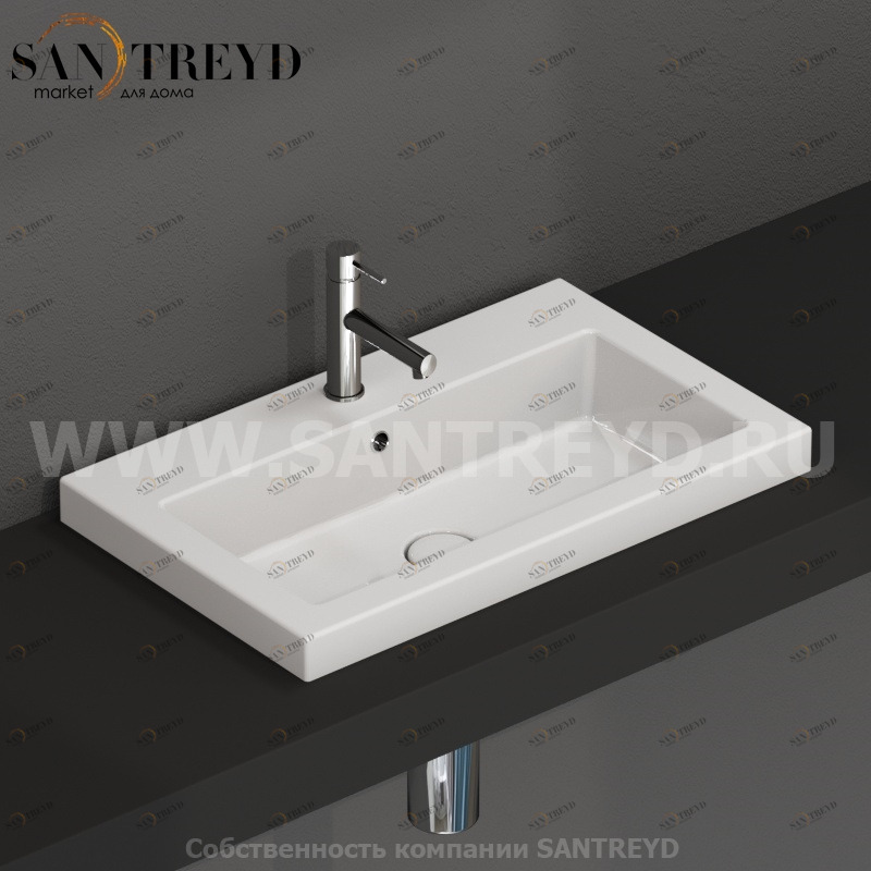 IN065BI Накладная раковина под столешницу  прямоугольная Ceramica Globo 