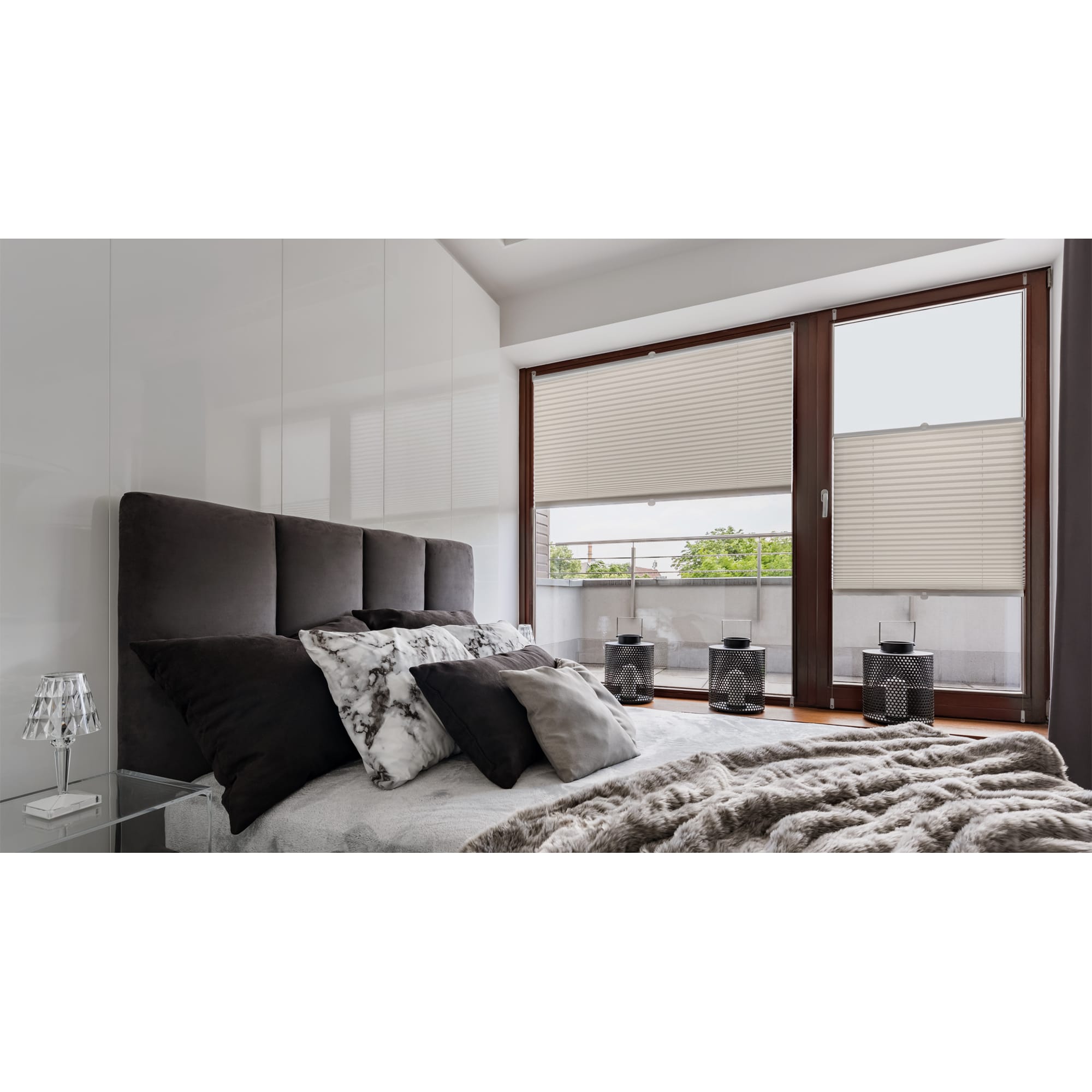 82057290 Штора плиссе «Плайн», 65х160 см, текстиль, цвет серый Santreyd  - Вид №4