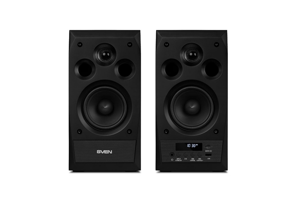 SV-014018 mc-10, чёрный, акустическая система 2.0, мощность 2x25вт (rms), fm-тюнер, usb/microsd, дисплей, пульт ду, bluetooth Sven Santreyd  - Вид №2